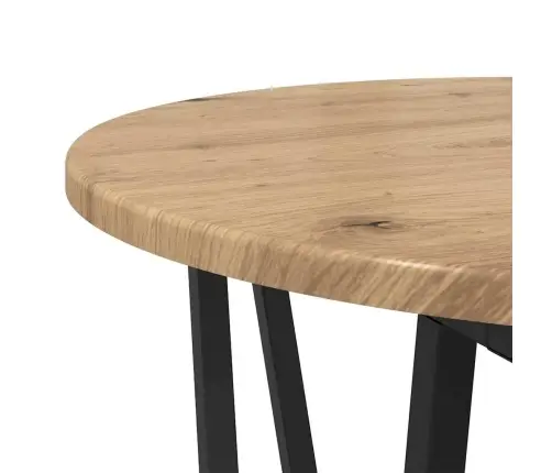 Šoninių Staliukų Komplektas 2 Pcs Amatų Ąžuolas Ir Juoda