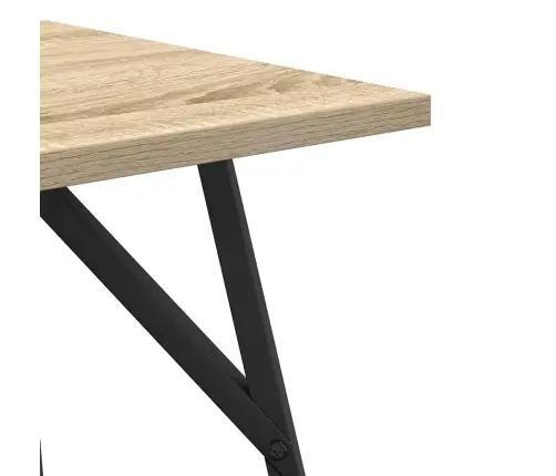 Sānu Galdiņu Komplekts 2 Pcs Sonoma Ozola Un Melnas Krāsas Vidaxl