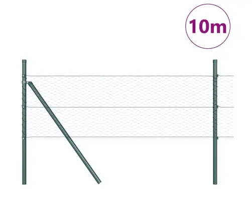 Aed Koos Postidega Roheline 0.4 X 10 M Pvc Kaetud Teras