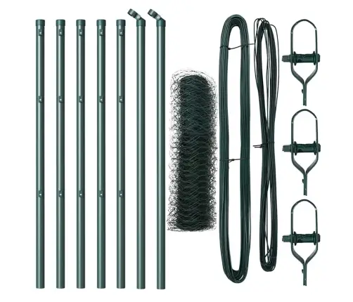 Tvora Su Stulpais Žalia 0.5 X 10 M Pvc Dengtas Plienas