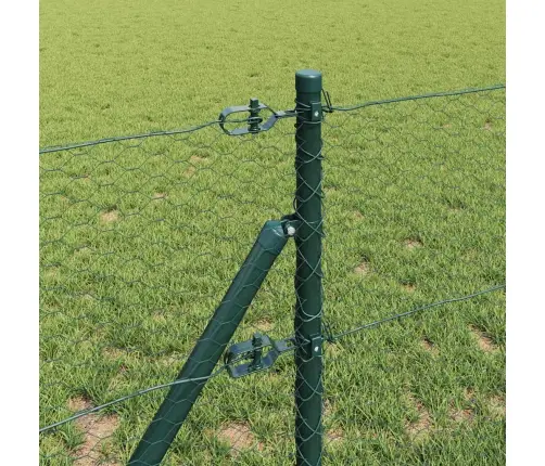 Tvora Su Stulpais Žalia 0.6 X 10 M Pvc Dengtas Plienas