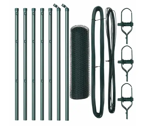 Tvora Su Stulpais Žalia 0.6 X 10 M Pvc Dengtas Plienas