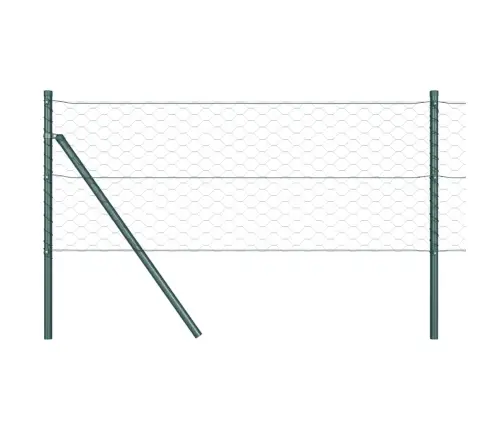 Sešstūra Žogs Zaļš 0.6X10 M Tērauda Vidaxl