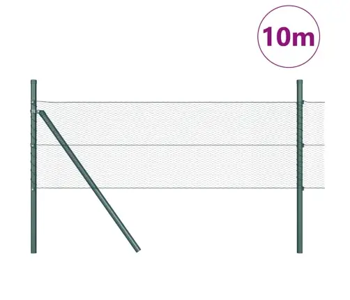 Heksagona Žogs Zaļš 0.8X10 M Tērauds Vidaxl