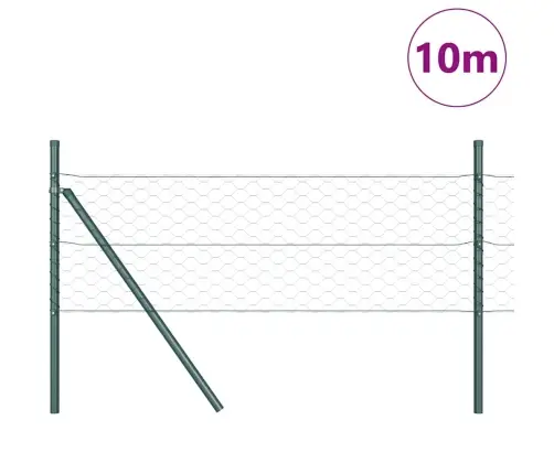 Aed Koos Postidega Roheline 0.8 X 10 M Pvc Kaetud Teras