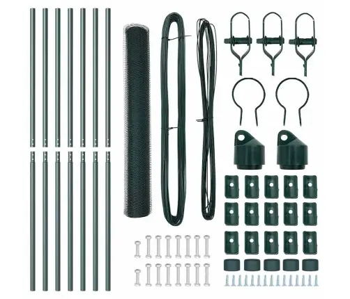 Tvora Su Stulpais Žalia 1 X 10 M Pvc Dengtas Plienas