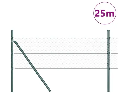 Sešstūra Žogs Zaļš 0.4X25 M Tērauds Vidaxl