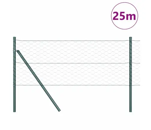 Sešstūra Žogs Zaļš 0.6X25 M Tērauds Vidaxl