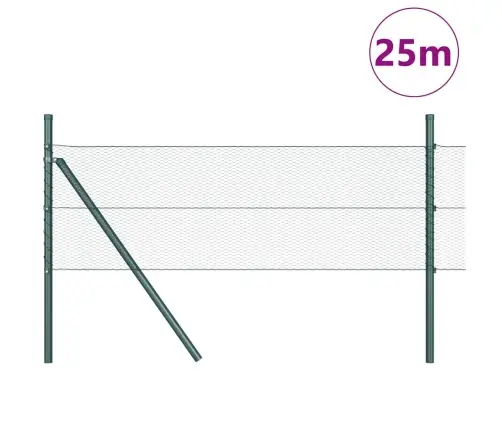 Hexagona Žogs Zaļš 0.8X25 M Tērauds Vidaxl