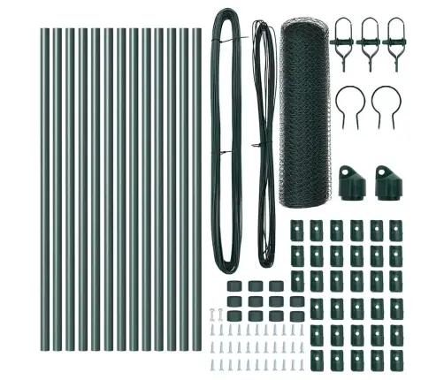 Sešstūra Žogs Zaļš 0.8X25 M Tērauds Vidaxl