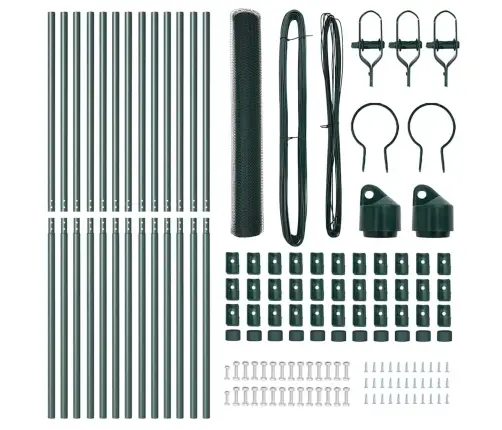 Tvora Su Stulpais Žalia 1 X 25 M Pvc Dengtas Plienas