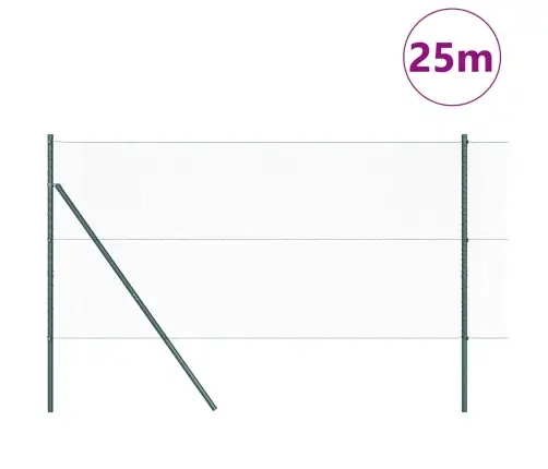 Tvora Su Stulpais Žalia 1 X 25 M Pvc Dengtas Plienas