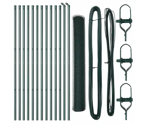 Žogu Komplekts 2 Komplekti Tumši Zaļš Metāls 25 X 1 M Āra Žogs Vidaxl