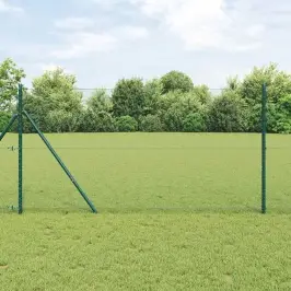 Žogs Ar Stabiem. Zaļa 1.2 X 25 M Pvc Pārklāts Tērauds Vidaxl