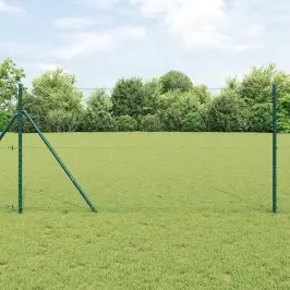 Žogs Ar Stabiem. Zaļa 1.4 X 25 M Pvc Pārklāts Tērauds Vidaxl