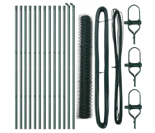 Aed Koos Postidega Roheline 1.4 X 25 M Pvc Kaetud Teras