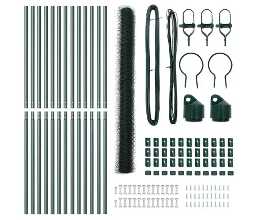 Žogu Komplekts 2 Gabali Zaļš Metāls 25M X 1.5M Izturīgs Vidaxl