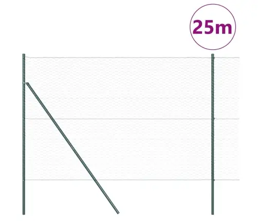 Žogu Komplekts 2 Gabali Zaļš Metāls 25M X 1.5M Izturīgs Vidaxl