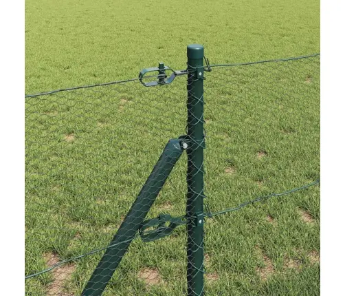 Seškantīgais Žogs Zaļš 0.4X50 M Tērauds Vidaxl