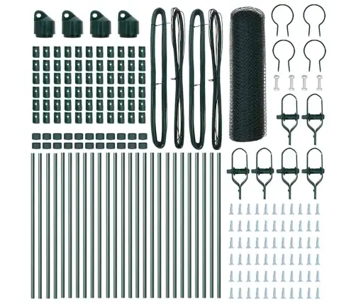 Seškantīgais Žogs Zaļš 0.4X50 M Tērauds Vidaxl