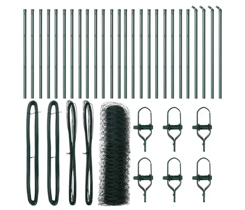 Vidaxl Sešstūra Žogs Zaļš 0.4X50 M Tērauds