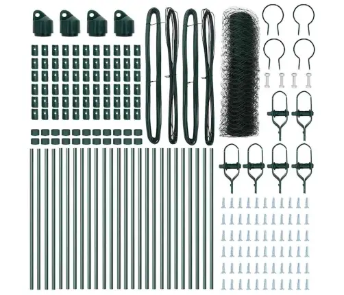 Vidaxl Sešstūra Žogs Zaļš 0.4X50 M Tērauds