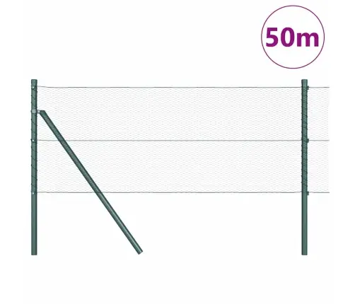 Tvora Su Stulpais Žalia 0.6 X 50 M Pvc Dengtas Plienas