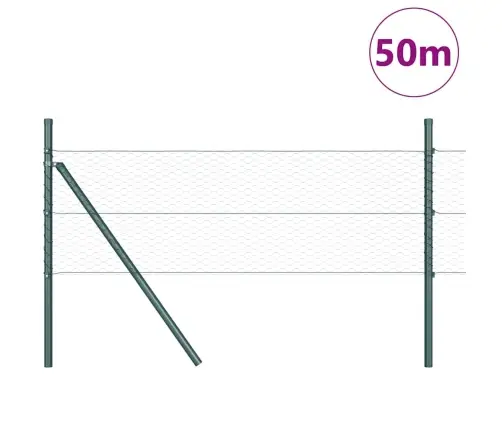 Sešstūra Žogs Zaļš 0.8X50 M Tērauds Vidaxl