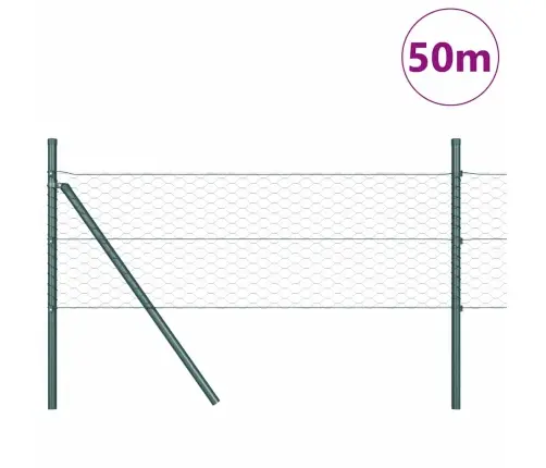Sešstūra Žogs Zaļš 0.8X50 M Tērauds Vidaxl Sešstūra Žogs Zaļš 0.8X50 M Tērauds Vidaxl