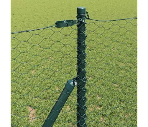 Sešu Stūru Žogs Zaļš 1X50 M Tērauds Vidaxl