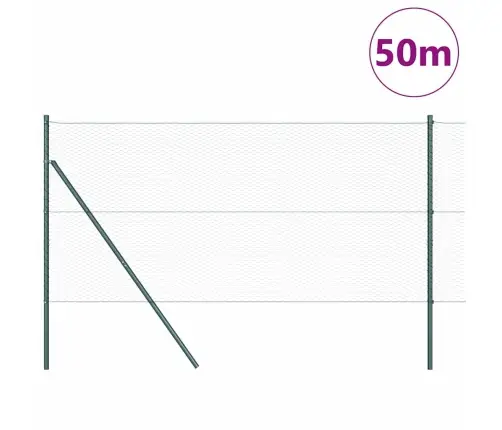 Tvora Su Stulpais Žalia 1.2 X 50 M Pvc Dengtas Plienas