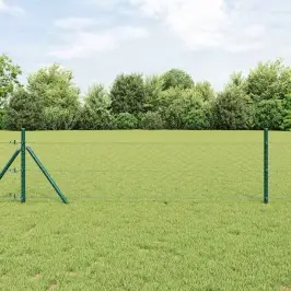 Žogs Ar Stabiem. Zaļa 1.2 X 50 M Pvc Pārklāts Tērauds Vidaxl