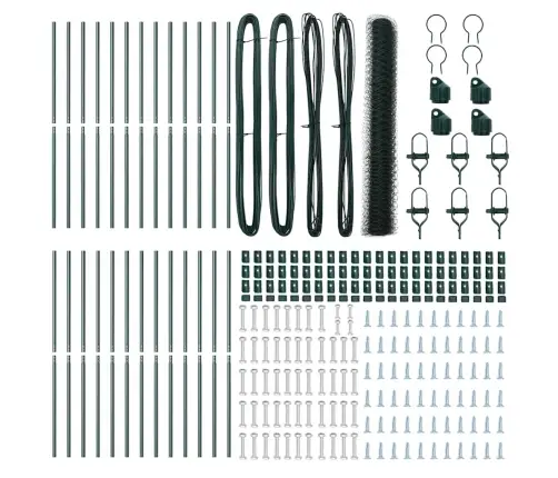 Heksagonālais Žogs Zaļš 1.4X50 M Tērauds Vidaxl