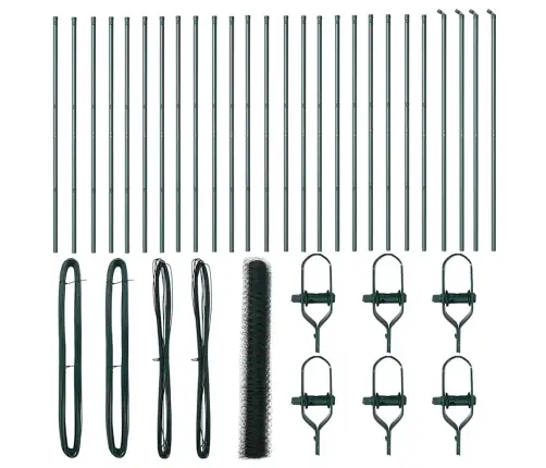 Aed Koos Postidega Roheline 1.4 X 50 M Pvc Kaetud Teras