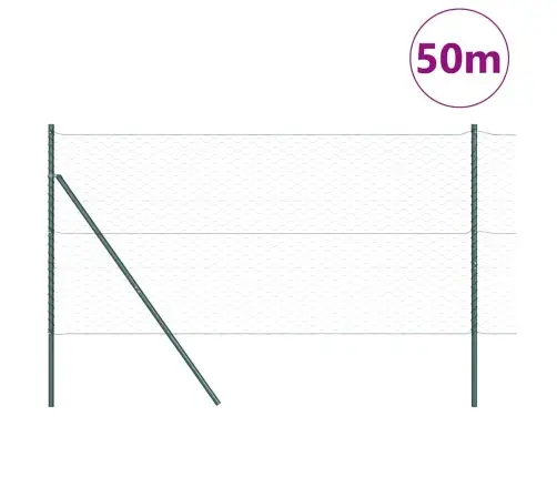 Aed Koos Postidega Roheline 1.4 X 50 M Pvc Kaetud Teras