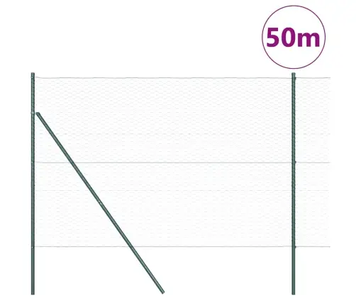 Aiapost Roheline 50 X 1,5 M (36 Mm Võrk) Terased Ja Pvc