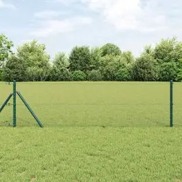 Tvora Su Stulpais Žalia 0.6 X 100 M Pvc Dengtas Plienas