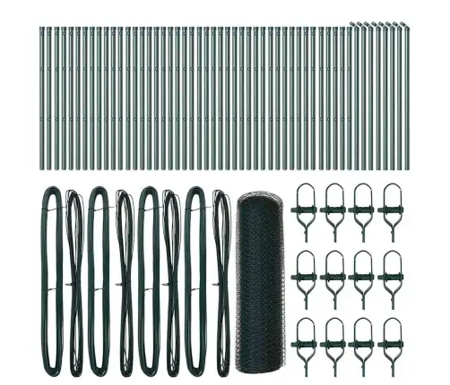 Aed Koos Postidega Roheline 0.8 X 100 M Pvc Kaetud Teras