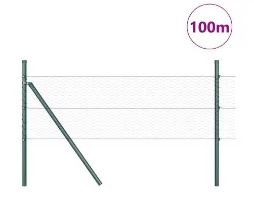 Aed Koos Postidega Roheline 0.8 X 100 M Pvc Kaetud Teras
