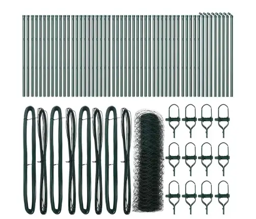 Tvora Su Stulpais Žalia 0.8 X 100 M Pvc Dengtas Plienas
