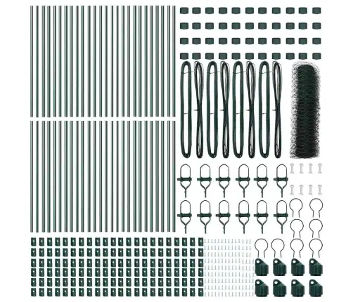 Tvora Su Stulpais Žalia 0.8 X 100 M Pvc Dengtas Plienas