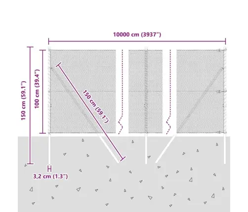 Heksagona Žogs Zaļš 1X100 M Tērauds Vidaxl