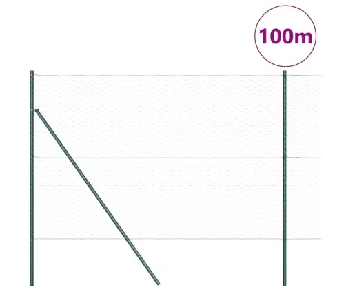 Sešstūrvainais Žogs Zaļš 1.6X100 M Tērauds Vidaxl