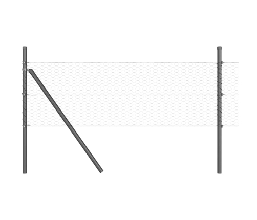 Tvora Su Stulpais Pilka 0.4 X 10 M Pvc Dengtas Plienas