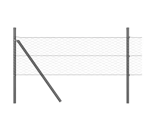 Pelēks Hexagona Žogs 0.4X10 M Tērauds Vidaxl