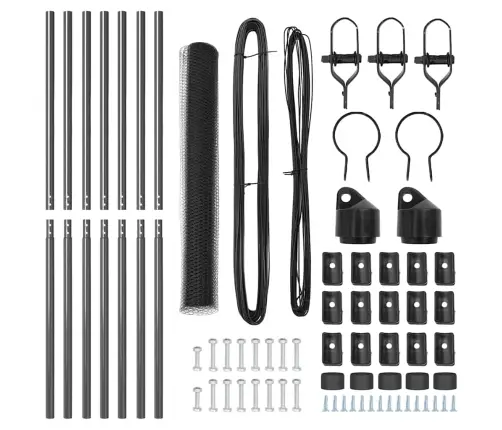 Sešstūra Žogs Pelēks 1X10 M Tērauda Vidaxl