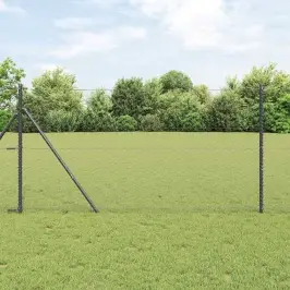 Žogs Ar Stabiem. Pelēka 1 X 10 M Pvc Pārklāts Tērauds Vidaxl