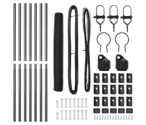 Heksagona Žogs Pelēks 1.4X10 M Tērauds Vidaxl