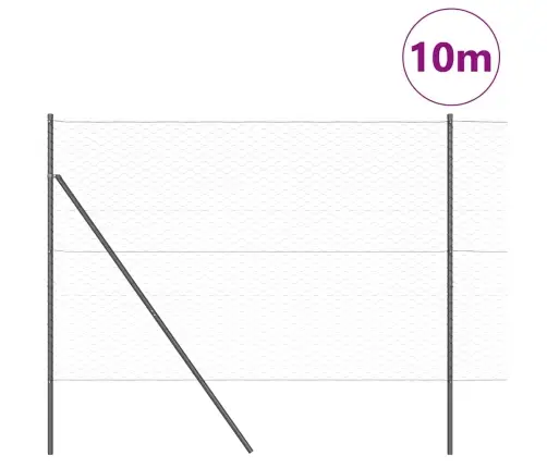 Heksagona Žogs Pelēks 1.6X10 M Tērauds Vidaxl