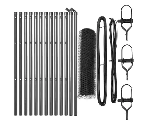 Žogu Komplekts 2 Gabali Pelēks Metāls, Plastmasa 25 X 0.5 M Vidaxl